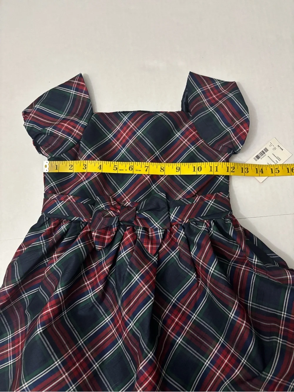 Gymboree Girls Plaid Bow Ruffle Dress - Royal Christmas Size 6